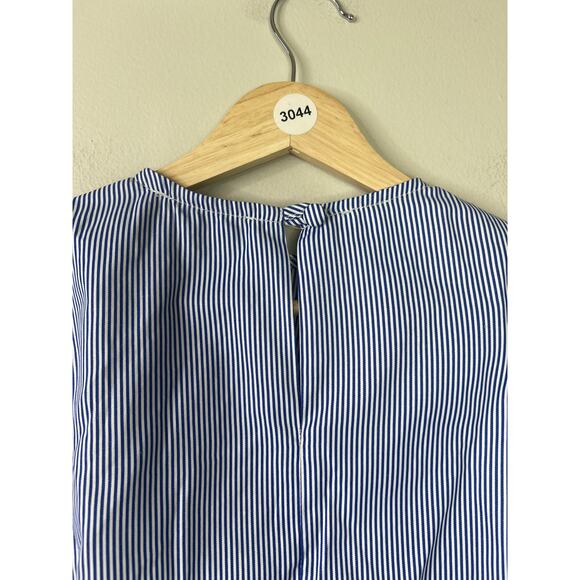 NWT The Femm Poplin Lightweight Puff Sleeves Luella Blouse Blue Size: Small - Picture 9 of 10